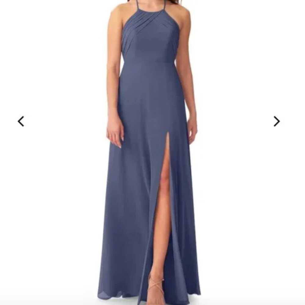 Azazie Cecile Bridesmaid Dress in Stormy Size 4